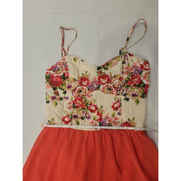 Y2K Fairy Dress Juniors Medium Floral Solid Flowy High Low Hem Love Culture - Picture 4 of 7